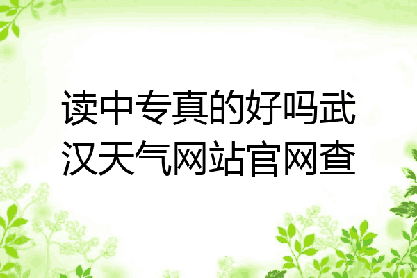 读中专真的好吗武汉天气网站官网查