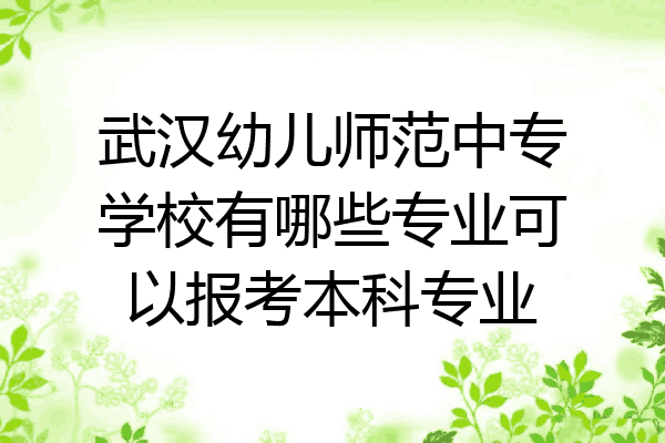 武汉幼儿师范中专学校有哪些专业可以报考本科专业