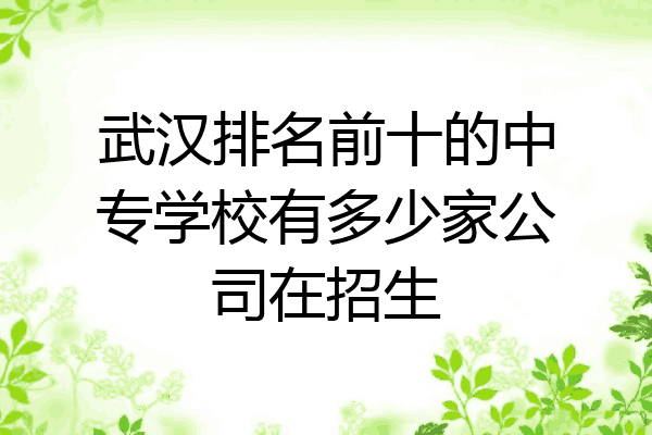 武汉排名前十的中专学校有多少家公司在招生