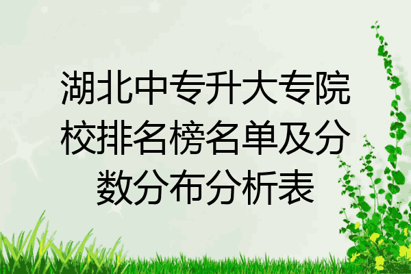 湖北中专升大专院校排名榜名单及分数分布分析表