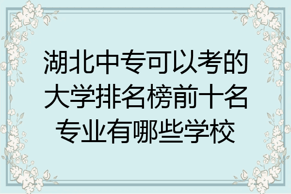 湖北中专可以考的大学排名榜前十名专业有哪些学校