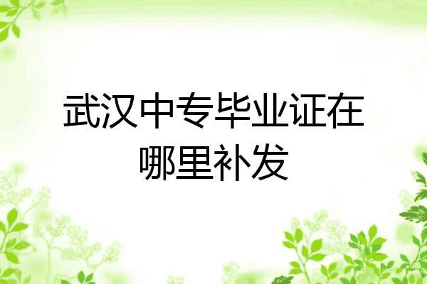 武汉中专毕业证在哪里补发