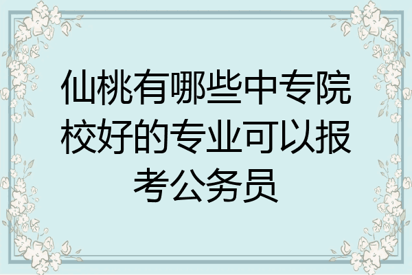 仙桃有哪些中专院校好的专业可以报考公务员