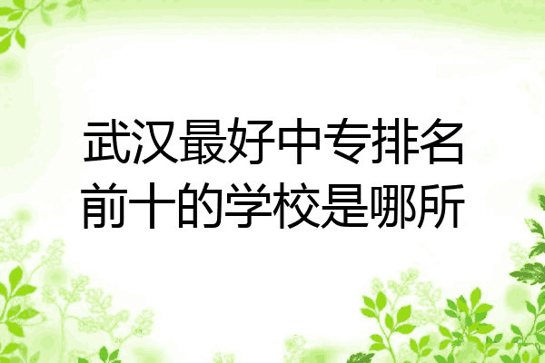 武汉最好中专排名前十的学校是哪所