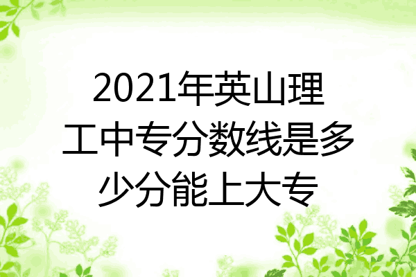 2021年英山理工中专分数线是多少分能上大专
