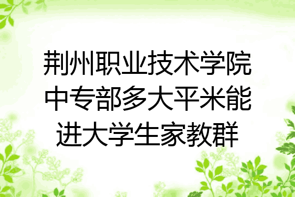 荆州职业技术学院中专部多大平米能进大学生家教群
