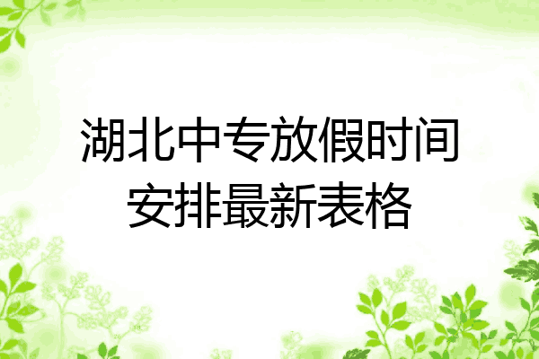 湖北中专放假时间安排最新表格