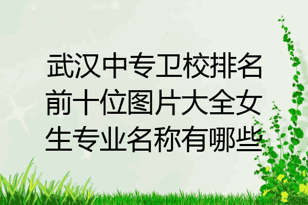武汉中专卫校排名前十位图片大全女生专业名称有哪些