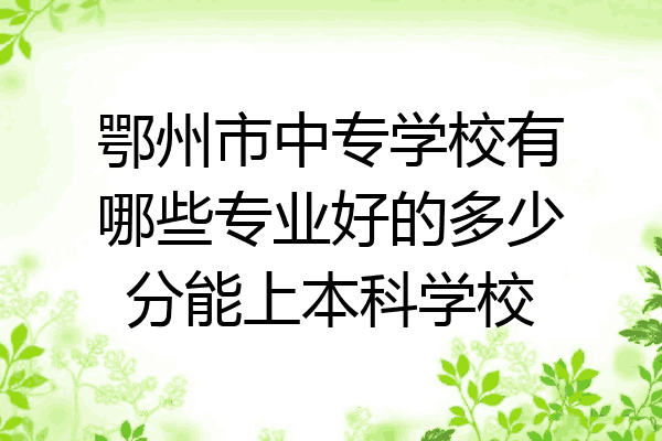 鄂州市中专学校有哪些专业好的多少分能上本科学校
