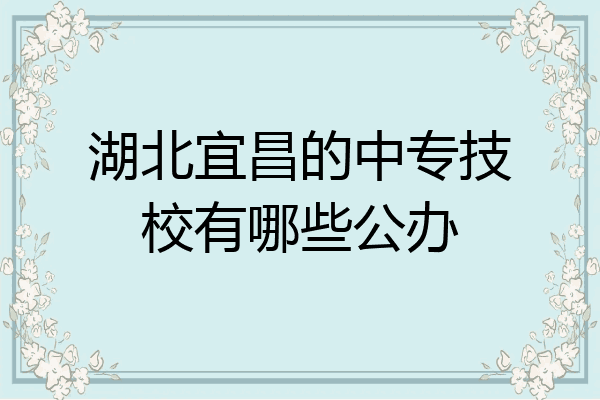 湖北宜昌的中专技校有哪些公办