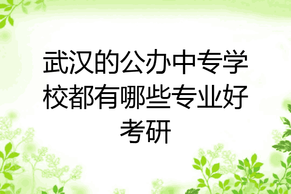 武汉的公办中专学校都有哪些专业好考研
