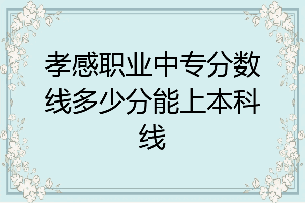 孝感职业中专分数线多少分能上本科线