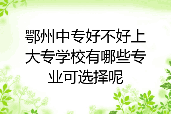 鄂州中专好不好上大专学校有哪些专业可选择呢