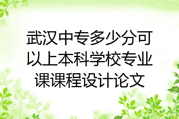 武汉中专多少分可以上本科学校专业课课程设计论文