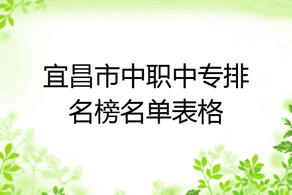 宜昌市中职中专排名榜名单表格