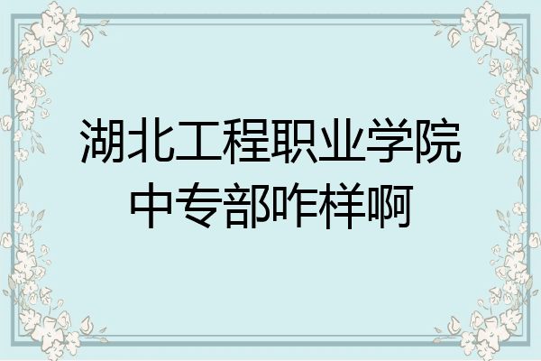 湖北工程职业学院中专部咋样啊