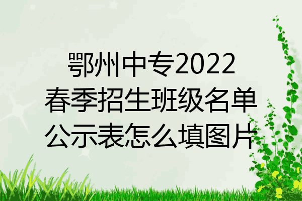 鄂州中专2022春季招生班级名单公示表怎么填图片