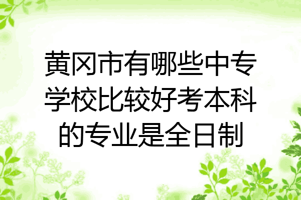 黄冈市有哪些中专学校比较好考本科的专业是全日制