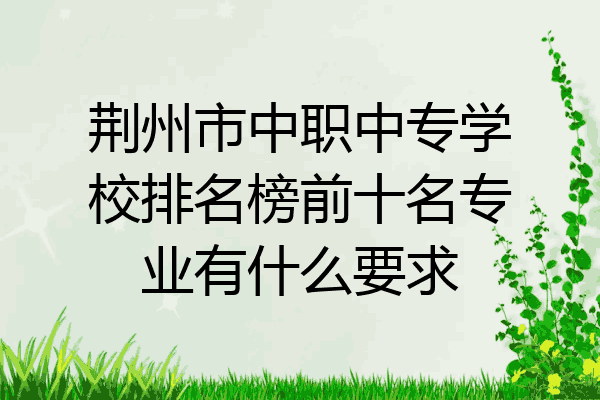 荆州市中职中专学校排名榜前十名专业有什么要求