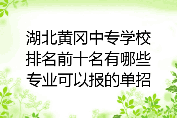 湖北黄冈中专学校排名前十名有哪些专业可以报的单招