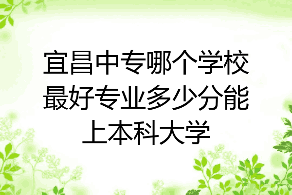 宜昌中专哪个学校最好专业多少分能上本科大学