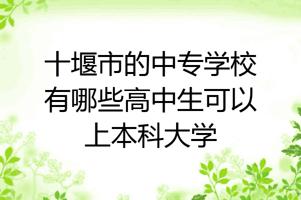 十堰市的中专学校有哪些高中生可以上本科大学