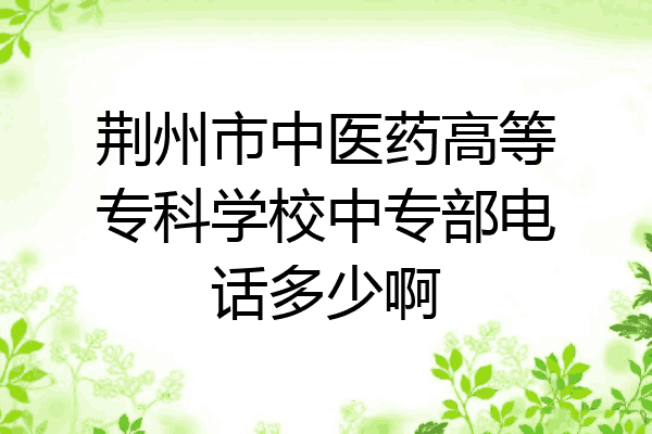 荆州市中医药高等专科学校中专部电话多少啊