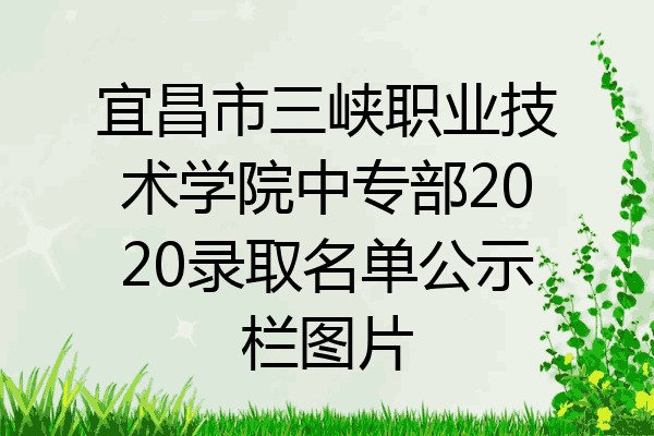 宜昌市三峡职业技术学院中专部2020录取名单公示栏图片