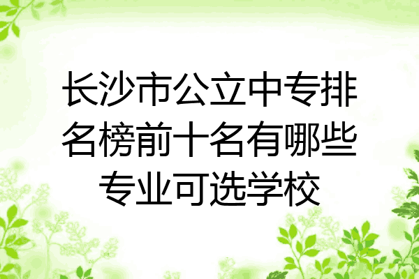 长沙市公立中专排名榜前十名有哪些专业可选学校