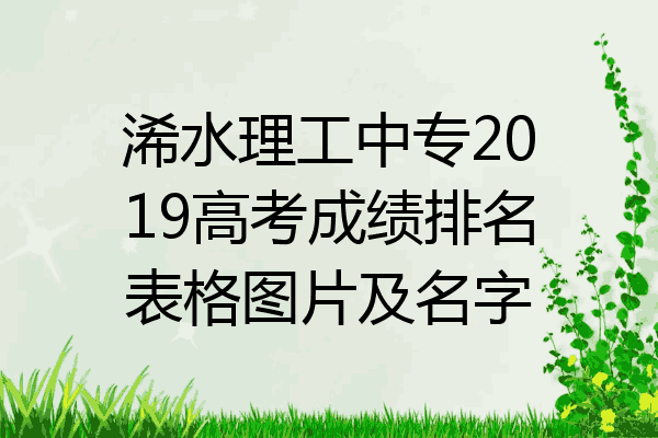 浠水理工中专2019高考成绩排名表格图片及名字