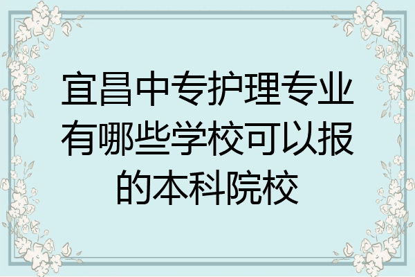 宜昌中专护理专业有哪些学校可以报的本科院校