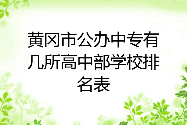 黄冈市公办中专有几所高中部学校排名表
