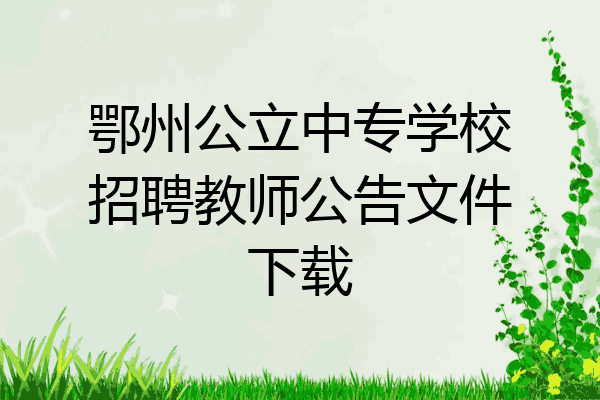 鄂州公立中专学校招聘教师公告文件下载