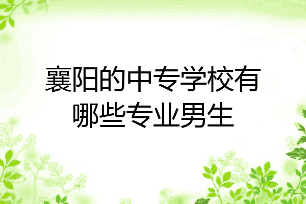 襄阳的中专学校有哪些专业男生