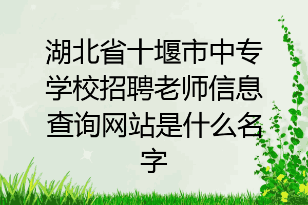 湖北省十堰市中专学校招聘老师信息查询网站是什么名字