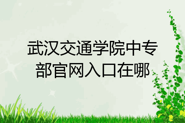 武汉交通学院中专部官网入口在哪