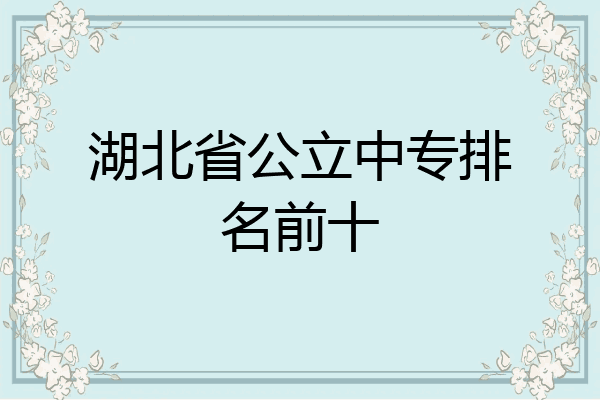 湖北省公立中专排名前十