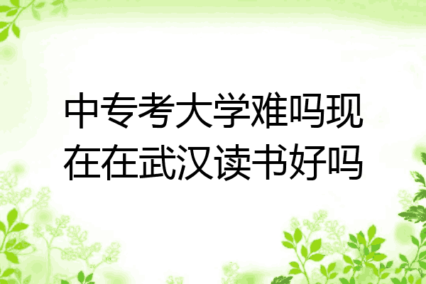 中专考大学难吗现在在武汉读书好吗