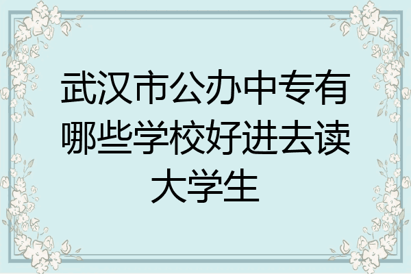 武汉市公办中专有哪些学校好进去读大学生