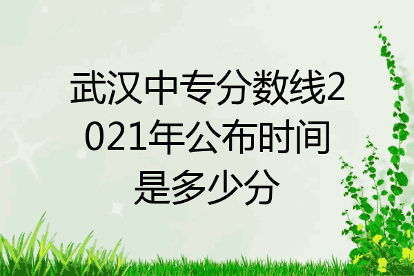 武汉中专分数线2021年公布时间是多少分