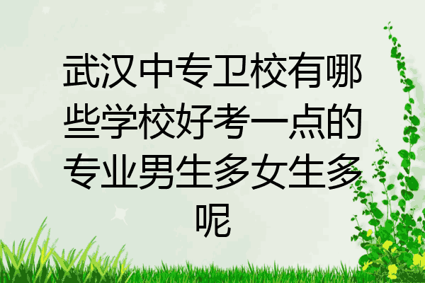 武汉中专卫校有哪些学校好考一点的专业男生多女生多呢