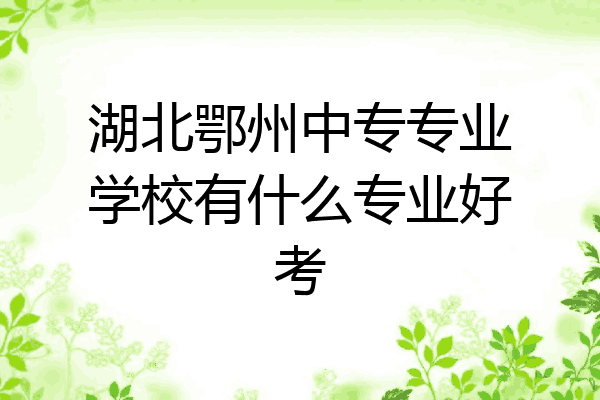 湖北鄂州中专专业学校有什么专业好考
