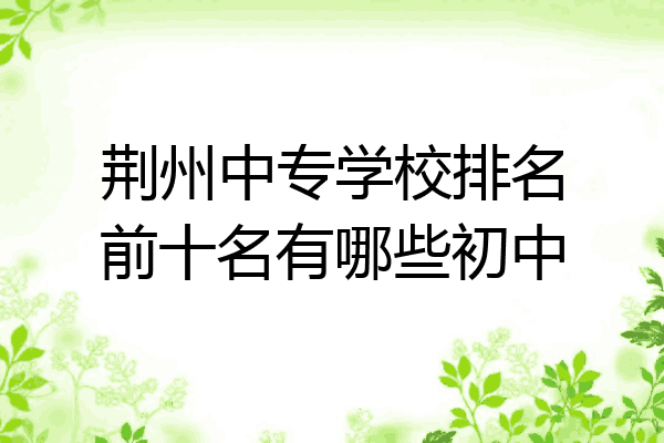 荆州中专学校排名前十名有哪些初中