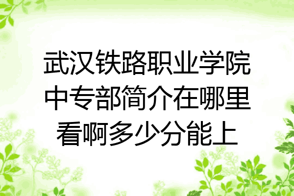 武汉铁路职业学院中专部简介在哪里看啊多少分能上
