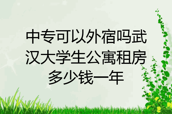中专可以外宿吗武汉大学生公寓租房多少钱一年