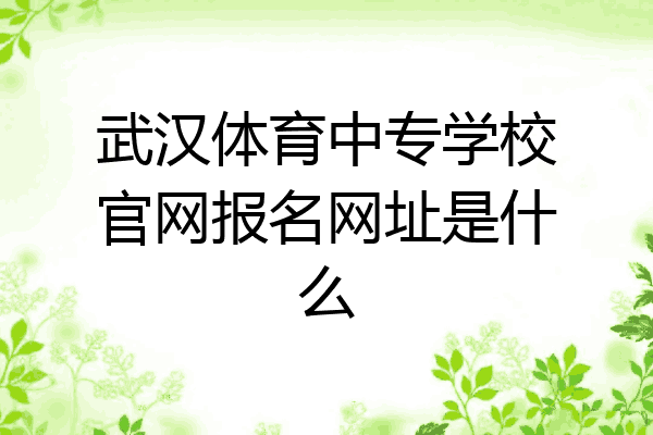 武汉体育中专学校官网报名网址是什么