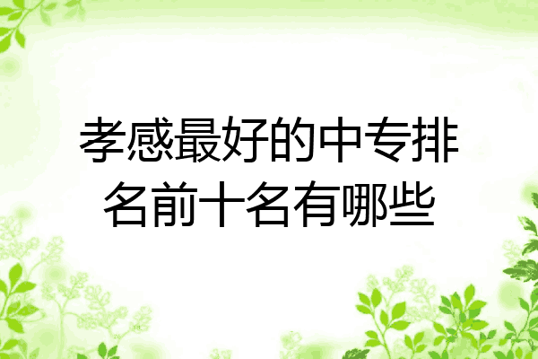 孝感最好的中专排名前十名有哪些