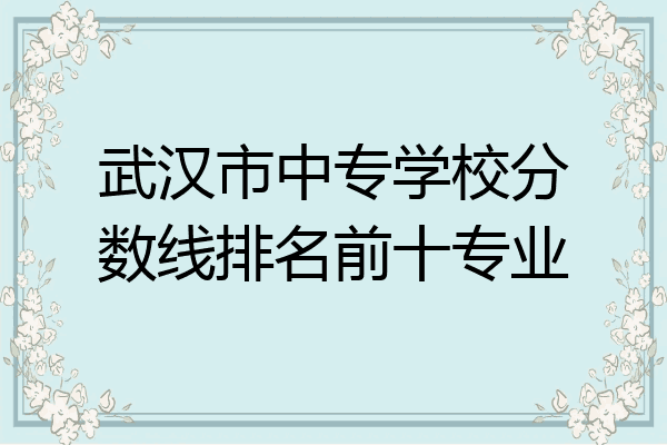 武汉市中专学校分数线排名前十专业