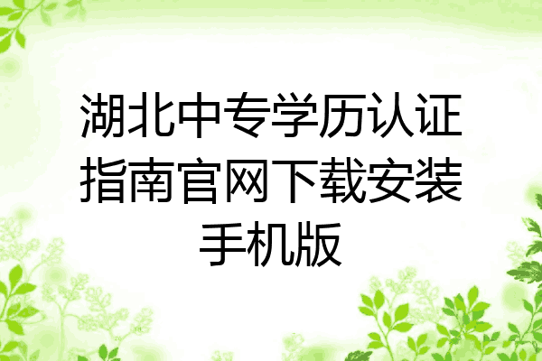 湖北中专学历认证指南官网下载安装手机版