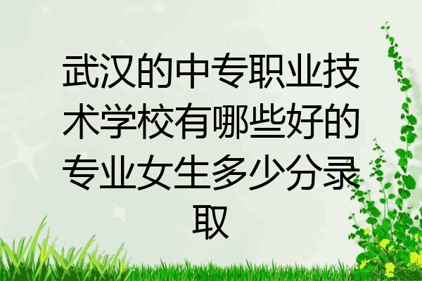 武汉的中专职业技术学校有哪些好的专业女生多少分录取